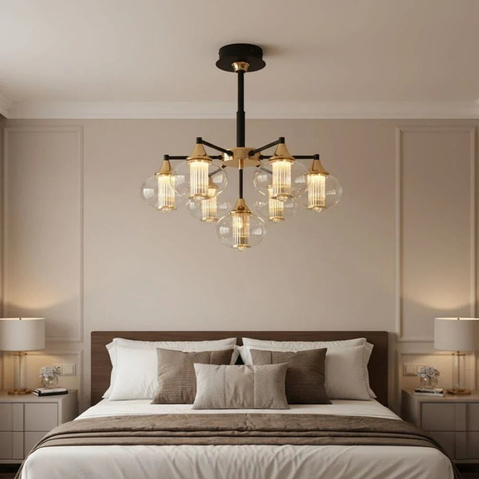Marco 7-Light Chandelier Ð Glass & Metal Ð Gold Ð 60 cm