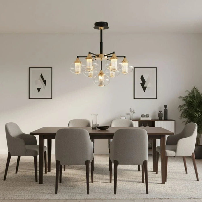 Marco 7-Light Chandelier Ð Glass & Metal Ð Gold Ð 60 cm