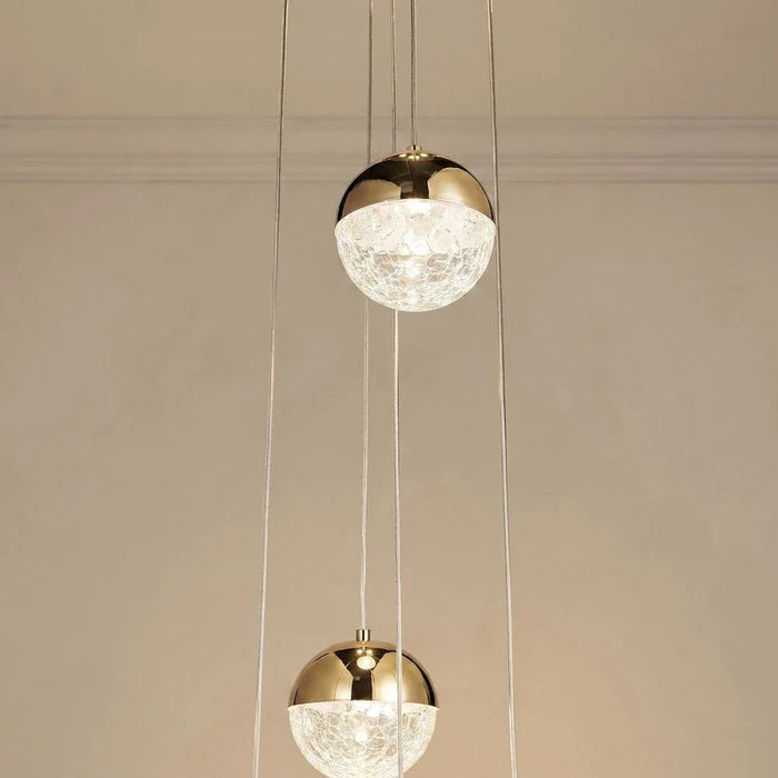 Solitare LED 5Pc Pendant set - 3 Color Dimmable 2.5m Adjustable Length -Smoke Grey