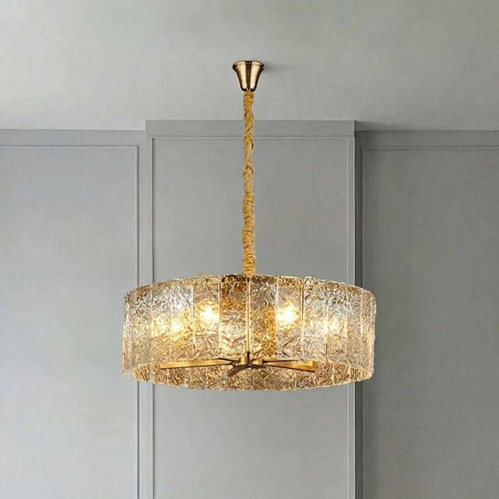 Spencer Chandelier Ð Glass & Metal Ð Copper Gold Ð 60 cm