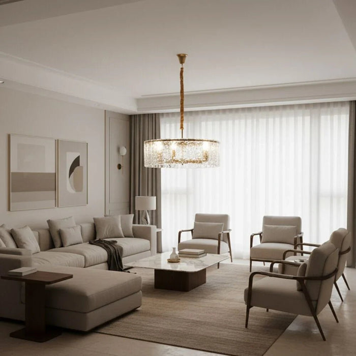 Spencer Chandelier Ð Glass & Metal Ð Copper Gold Ð 60 cm