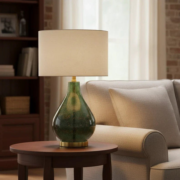 Verona Glass Table Lamp ML256240 D30x54cm Green E27