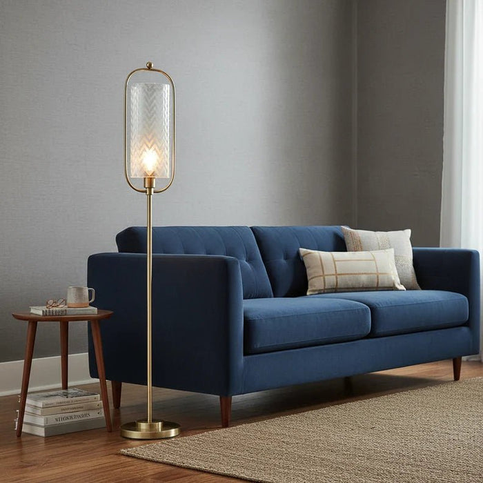 Glass Glow Metal Floor Lamp ML256242 D25x160cm Gold E27