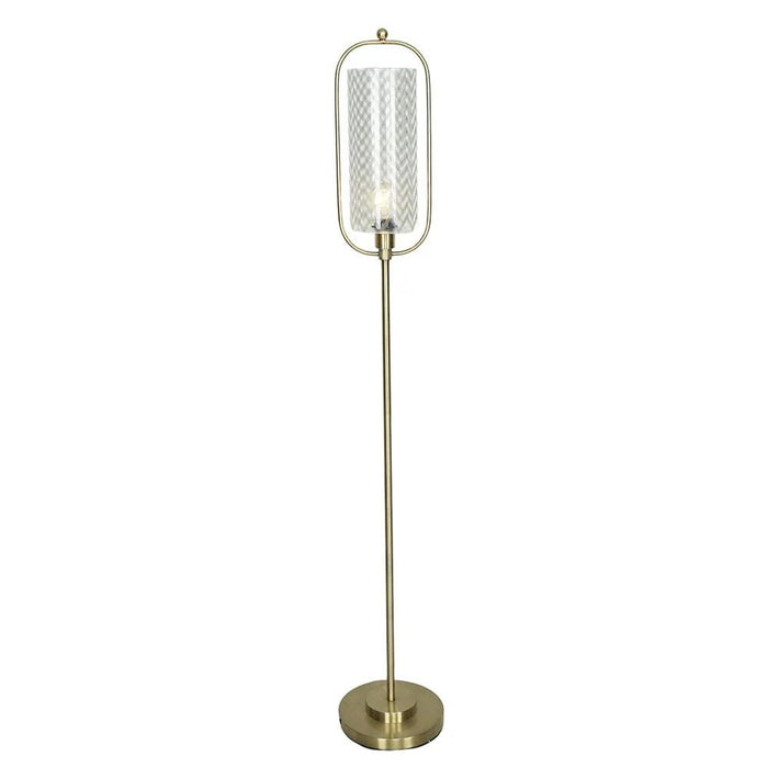 Glass Glow Metal Floor Lamp ML256242 D25x160cm Gold E27