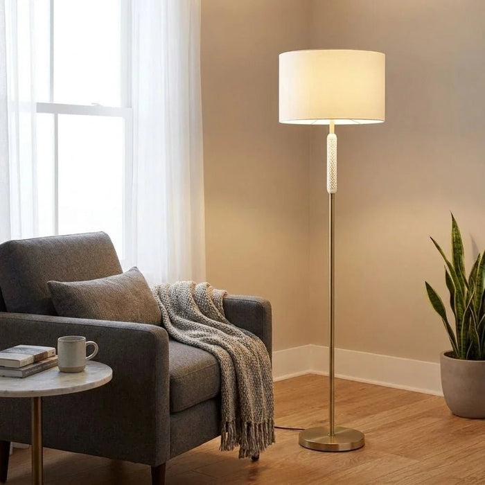 Nordica Travertine Floor Lamp-150Cm