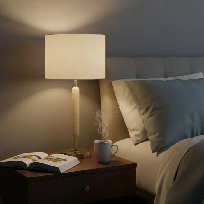 Nordica Travertine Table Lamp-60Cm