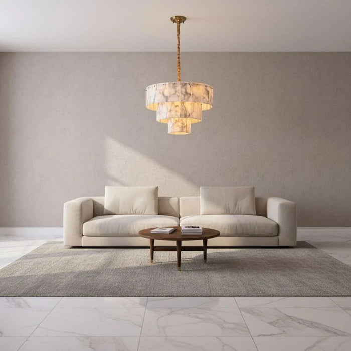 Alessia 6-Light Chandelier Ð Marble & Metal Ð Copper Gold Ð 60 cm
