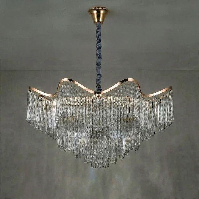 Zahra 20-Light Crystal Chandelier Ð Crystal & Metal Ð Gold Ð 95 cm