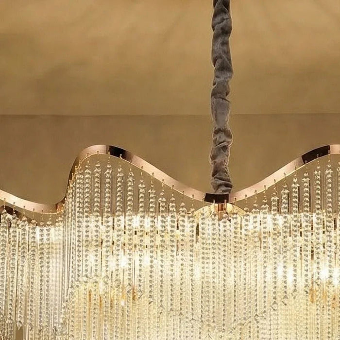 Zahra 20-Light Crystal Chandelier Ð Crystal & Metal Ð Gold Ð 95 cm