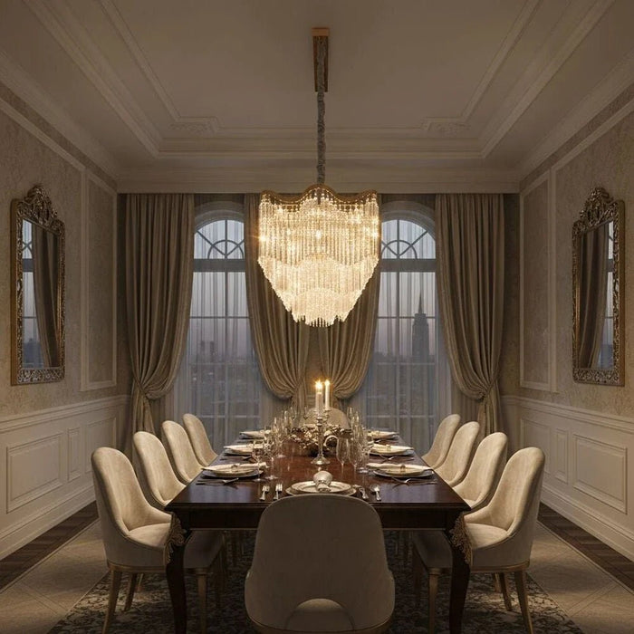 Zahra 12-Light Crystal Chandelier Ð Crystal & Metal Ð Gold Ð 100 cm