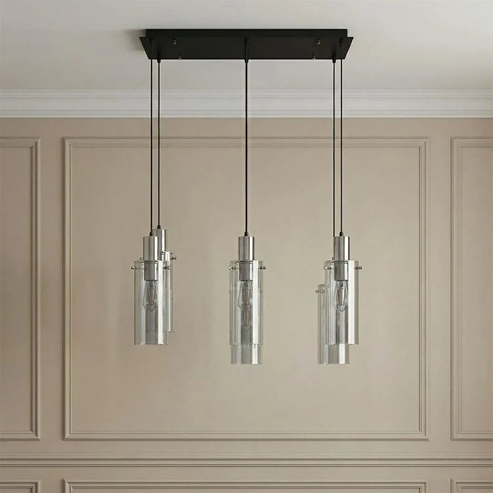 Delight 6-Light Glass Chandelier - Smoke Black - 70 cm