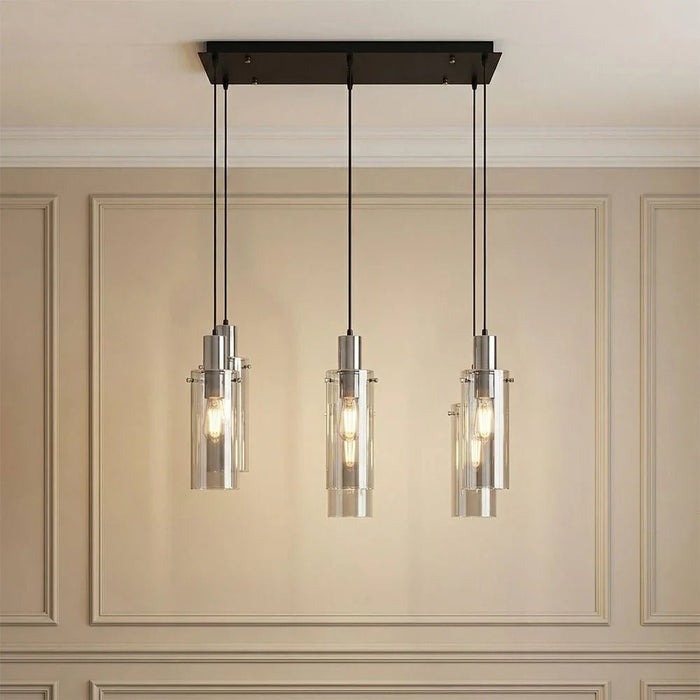 Delight 6-Light Glass Chandelier - Smoke Black - 70 cm