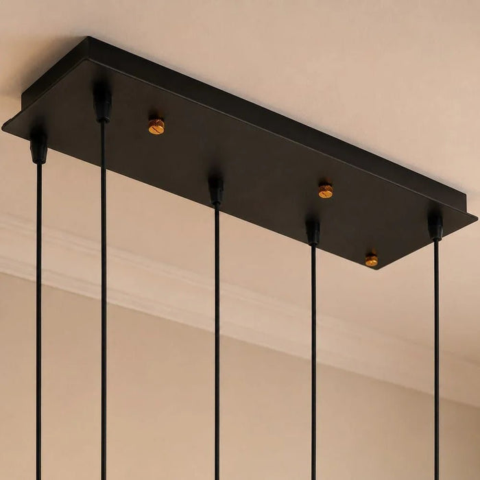 Delight 6-Light Glass Chandelier - Smoke Black - 70 cm