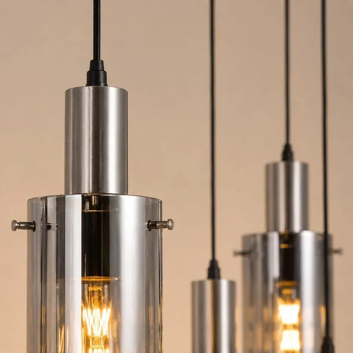 Delight 6-Light Glass Chandelier - Smoke Black - 70 cm