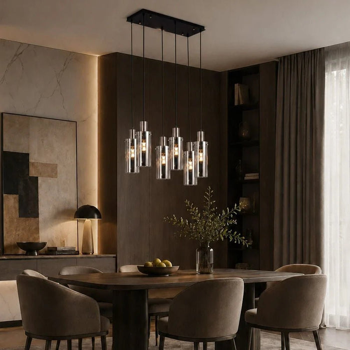 Delight 6-Light Glass Chandelier - Smoke Black - 70 cm