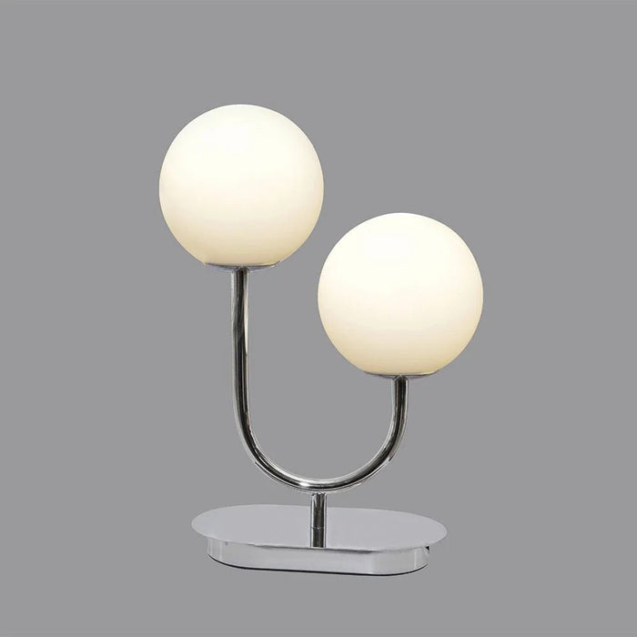 Opal Glass Table Lamp - 69cm Chrome
