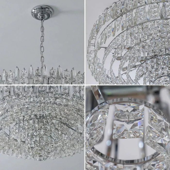 Amira 30-Light Crystal Chandelier - Chrome - 100 cm