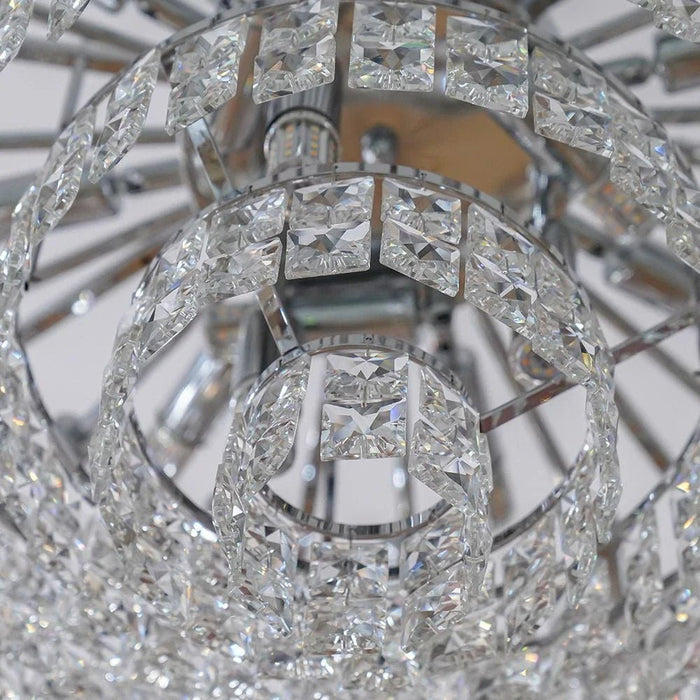 Amira 30-Light Crystal Chandelier - Chrome - 100 cm