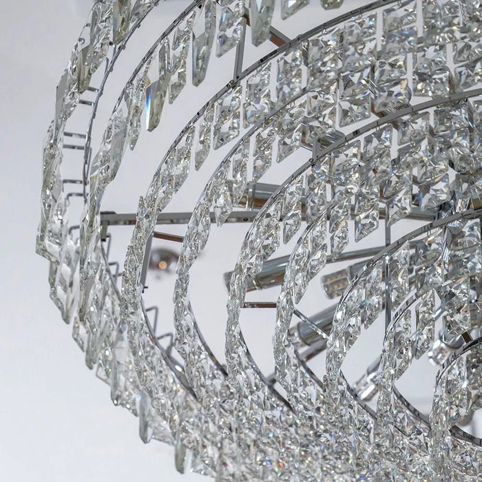 Amira 30-Light Crystal Chandelier - Chrome - 100 cm