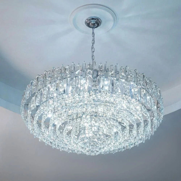 Amira 30-Light Crystal Chandelier - Chrome - 100 cm