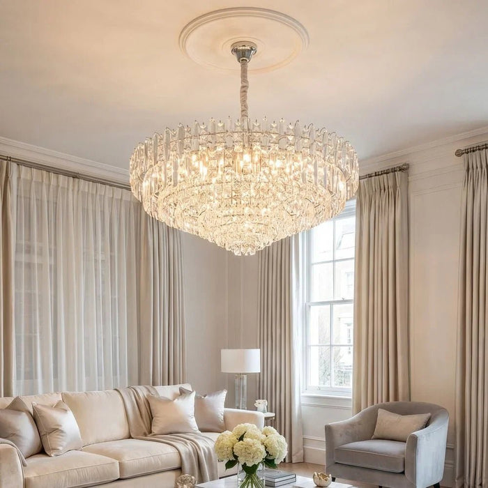 Amira 30-Light Crystal Chandelier - Chrome - 100 cm