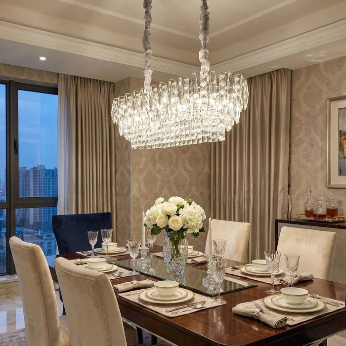 Amira 13-Light Crystal Chandelier - Chrome - 85 cm