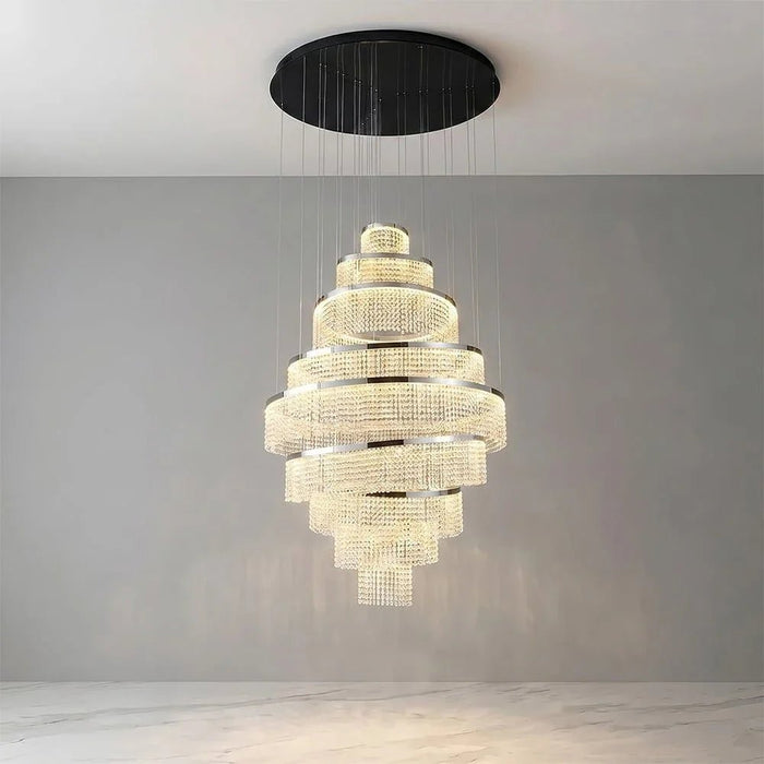 Almas Led Staircase Chandelier Adjustable 4Meter Chrome