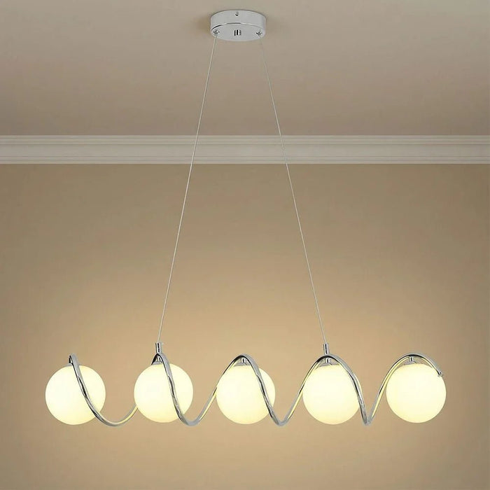 Opal Glass Chandelier - 70Cm Chrome
