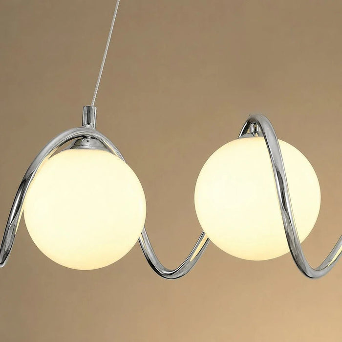 Opal Glass Chandelier - 70Cm Chrome