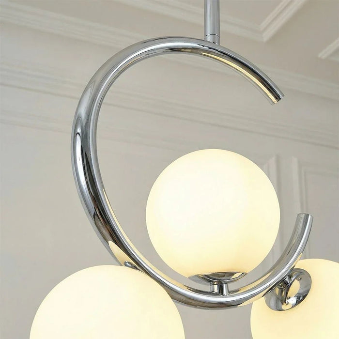 Opal Glass Pendant - Chrome