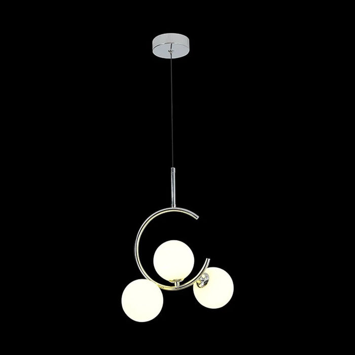 Opal Glass Pendant - Chrome