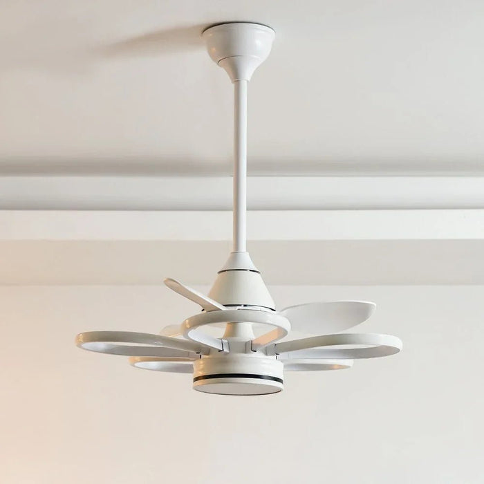 Dora LED Ceiling Fan with Remote Control - 3 Color Dimmable Light - White