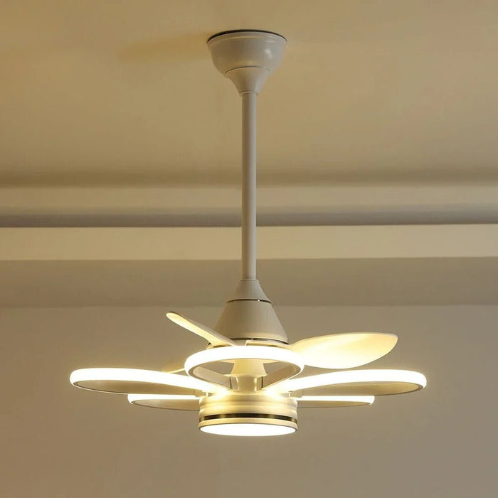 Dora LED Ceiling Fan with Remote Control - 3 Color Dimmable Light - White
