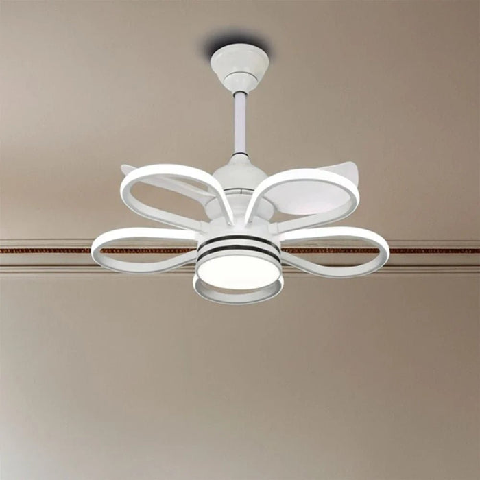 Dora LED Ceiling Fan with Remote Control - 3 Color Dimmable Light - White