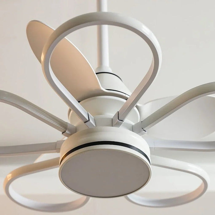 Dora LED Ceiling Fan with Remote Control - 3 Color Dimmable Light - White