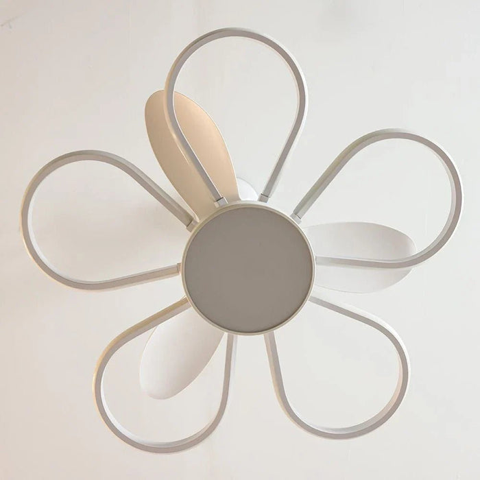 Dora LED Ceiling Fan with Remote Control - 3 Color Dimmable Light - White