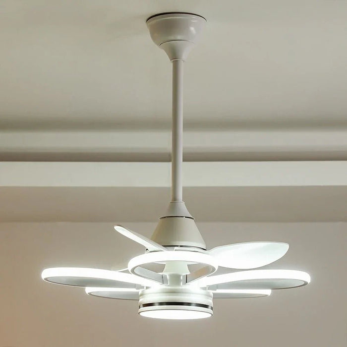 Dora LED Ceiling Fan with Remote Control - 3 Color Dimmable Light - White