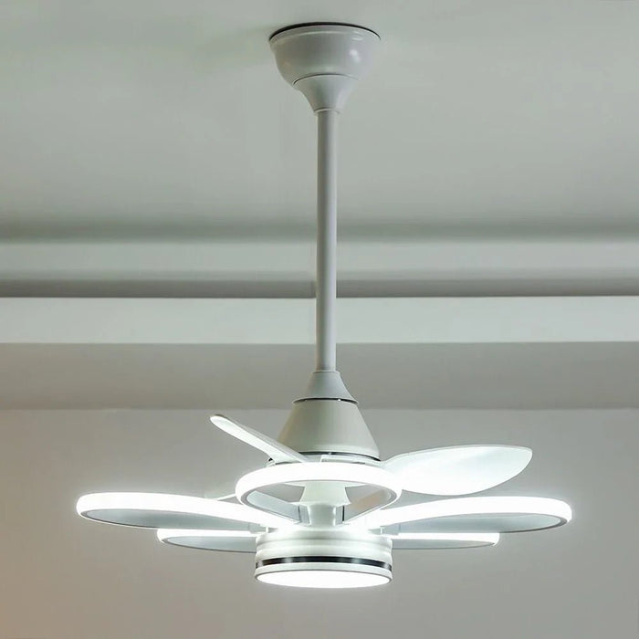 Dora LED Ceiling Fan with Remote Control - 3 Color Dimmable Light - White
