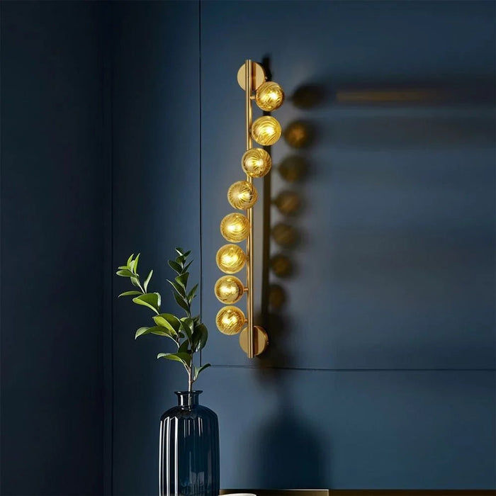 Kiara Wall Bracket-Metal+Glass-D80x18xH12-Antique Brass-With 2-Year Warranty