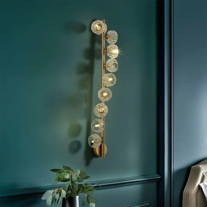 Delfina Wall Bracket-Metal+Crystal-Antique Brass-80x18xH120-With 2-Year Warranty