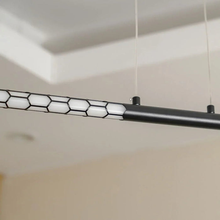 Rocco LED Linear Pendant Chandelier-Metal+Acrylic-L83xW54xH22-Black-With 2-Year Warranty