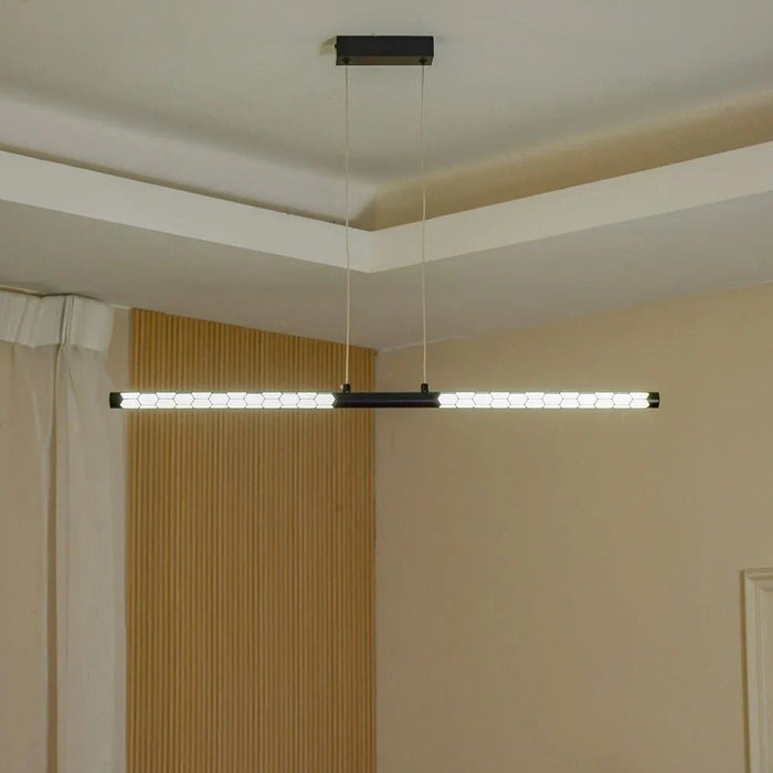 Rocco LED Linear Pendant Chandelier-Metal+Acrylic-L83xW54xH22-Black-With 2-Year Warranty