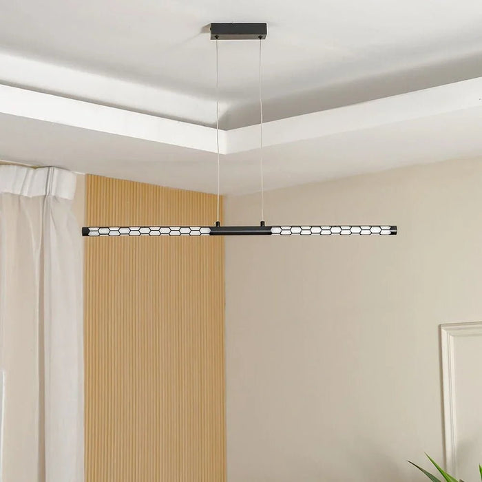 Rocco LED Linear Pendant Chandelier-Metal+Acrylic-L83xW54xH22-Black-With 2-Year Warranty
