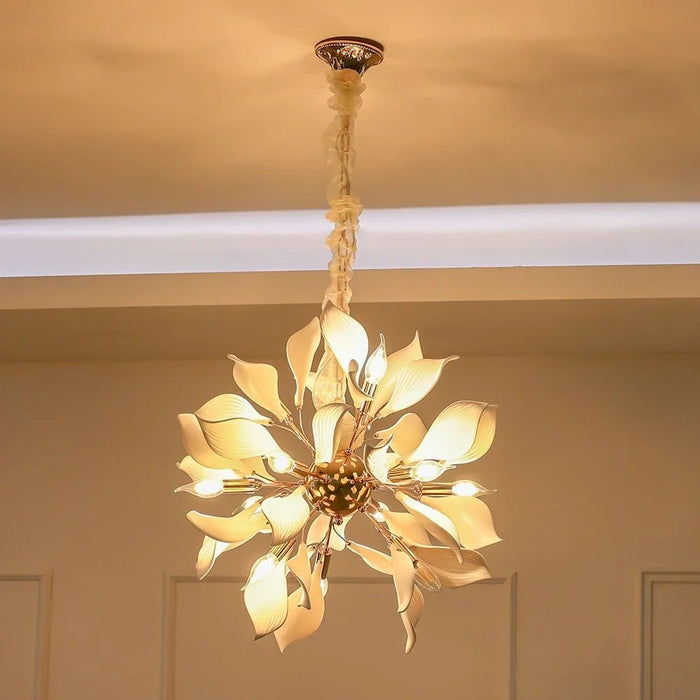 Cecilia Chandelier - Ceramic+Metal - D60 xH120x W60 - Golden