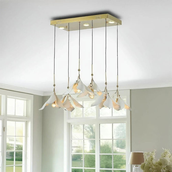 Cecilia LED Chandelier - Ceramic+Metal - Golden - D60xH120xW60