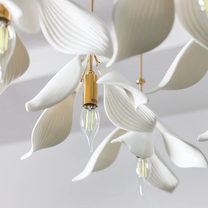 Cecilia LED Chandelier - Ceramic+Metal - Golden - D60xH120xW60