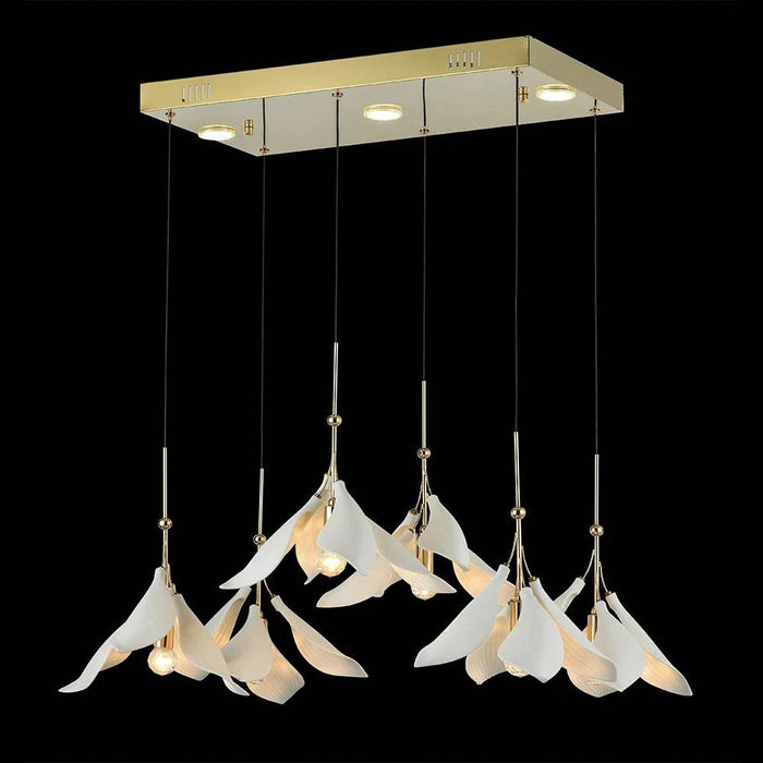 Cecilia LED Chandelier - Ceramic+Metal - Golden - D60xH120xW60