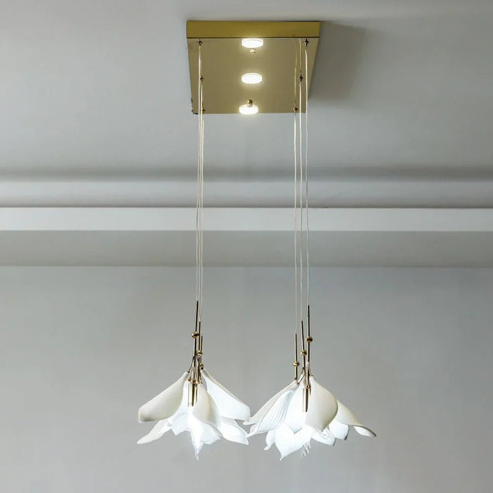 Cecilia LED Chandelier - Ceramic+Metal - Golden - D60xH120xW60