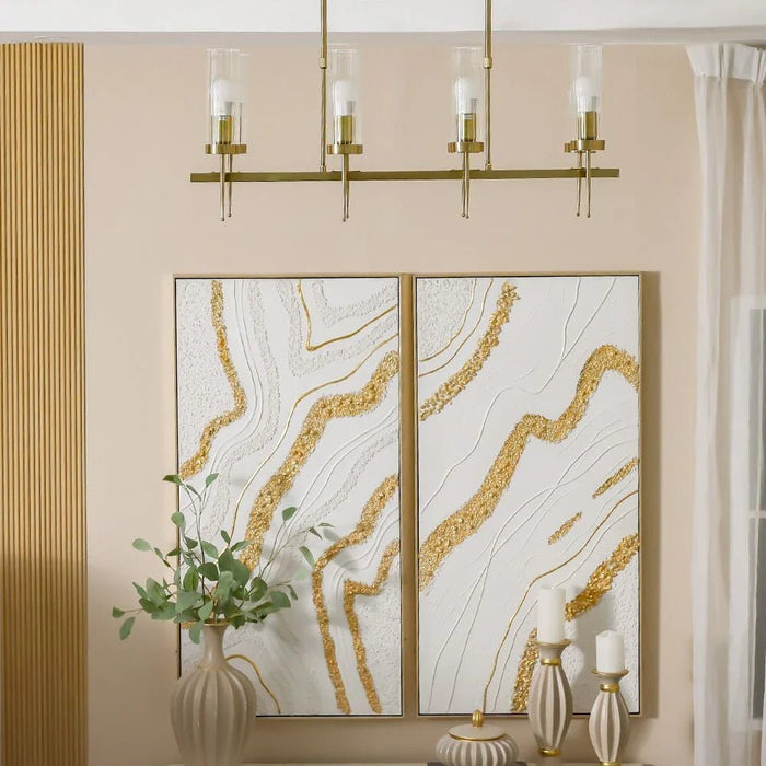 Viviana Chandelier - Metal Plated+Glass - Copper - L93xH53 E27