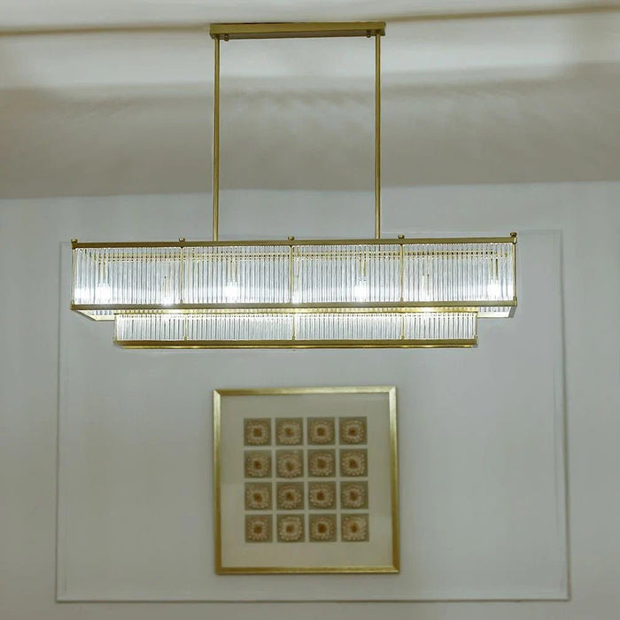 Camilia Chandelier Metal Plated+Glass L120Xw30Xh25Xh95 E14 Copper Md29094-7L